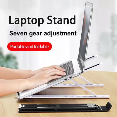 Adjustable Laptop Stand Foldable Portable Laptop Stand Riser Holder For Desk UK • £3.94