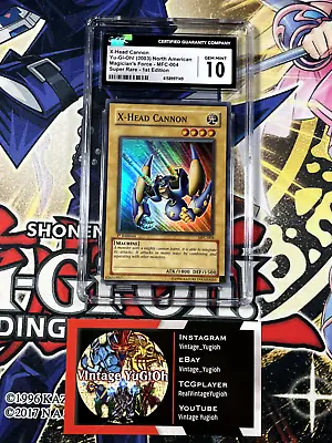 Yugioh 2003 CGC 10 X-Head Cannon MFC-004 1st Edition Super Rare PSA • $375