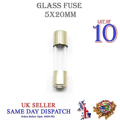 £2.56 • Buy 10x Glass Fuse 5mm X 20mm Fast Blow Quick Acting 250V