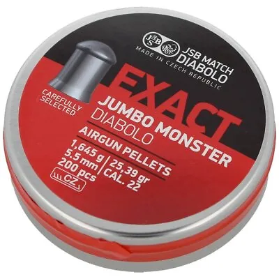 JSB Exact Jumbo Monster Pellets.22 (5.52mm) 200pcs (546288-200) • £9.93
