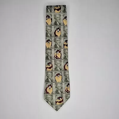 1996 Looney Tunes Mania Tie Taz Dollar Bill Green & Brown George Washington WB • $9.74