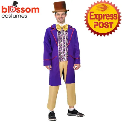 JDP203 Mens Chocolatier Willy Wonka Chocolate Factory Book Week Teachers Costume • $42.70