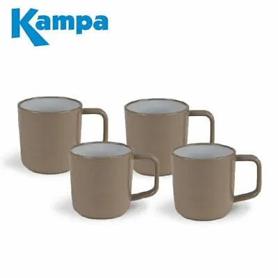 £13.95 • Buy Kampa Coffee 4pc Melamine Mug Set ABS Anti Slip Heat Resistant Camping NEW