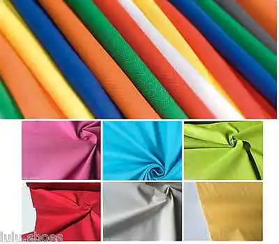 Plain 100% Cotton Fabric Material Curtains Dress Lining Mask Textile 47  Wide • £0.99