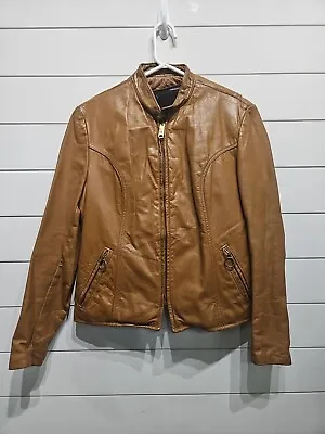 Vtg Brooks Brown Leather Motorcycle Biker Biker Cafe Racer Jacket Coat Mens 38  • $139.95
