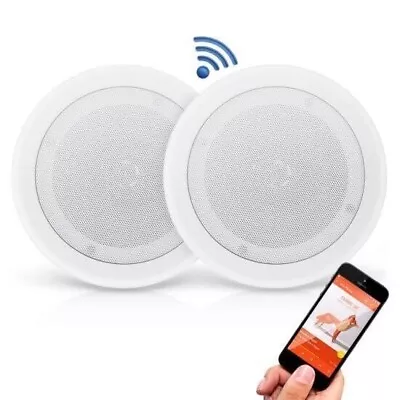 Pyle Dual 8’’ Bluetooth Ceiling / Wall Speakers 2-Way Flush Mount PDLCBT8520 • $49.99