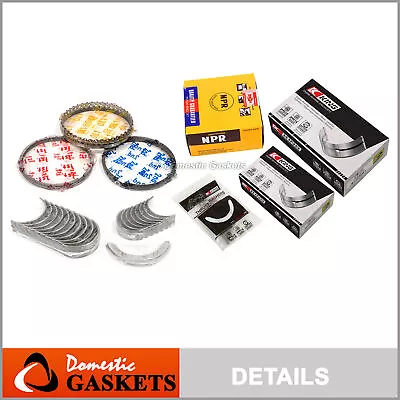 Piston Rings Main Rod Bearings Fit 86-95 Honda Acura Integra 1.6L D16A1 D16A6 • $86.99