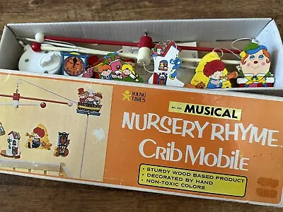 Vintage 70s Stahlwood Toy Co Young Times Musical Nursery Rhyme Crib Mobile W Box • $22
