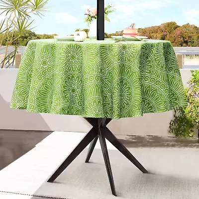 Outdoor Tablecloth With Umbrella Hole And Zipper Spring/Summer Waterproof Table • $37.71