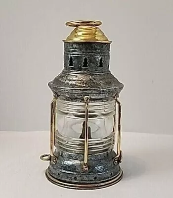 Nautical Ship Boat Oil Lantern Maritime Galvanized Metal & Brass Lamp 14  • $64.97