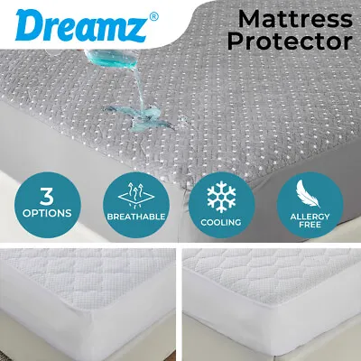 Dreamz Mattress Protector Topper Bamboo Pillowtop Waterproof Cover Underlay • $54.99