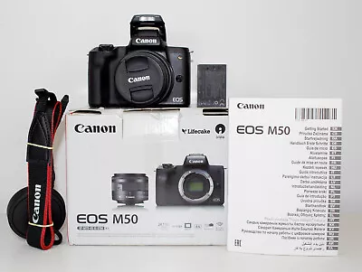 Canon EOS M50 Mirrorless DSLR + 15-45mm Lens - Shutter Count Below 3000 (2836ab) • £369