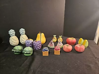 Vintage Lot Of 10 Pairs Of Salt & Pepper Shakers Kitchen Vegetables & Fruits • $25