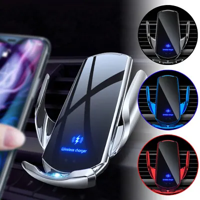 Wireless 15W Automatic Clamping Smart Sensor Car Phone Holder Fast Charger Mount • $35.40