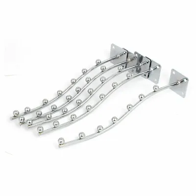 $40.63 • Buy Wall Mount Waved Waterfall Hanger Rack 7 Beads Garment Display Hooks 5pcs