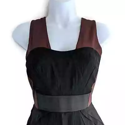 MM Couture Dress Black Brown Sleeveless S Miss Me Bodycon Sheath Summer • $10