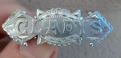 Victorian Sterling Silver Name Brooch - H/m Birmingham 1887  GLADYS • £68.99