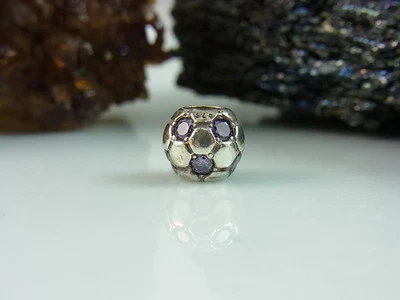 £43 • Buy Original PANDORA Charm Beads / Element 925 Er Silver 790444ACZ Football Purple