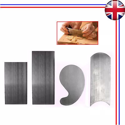 Carbon Steel Wood Cabinet Scraper Set Of4 Rectangular(2)+Goose Neck(1)+Convex(1) • £10.99