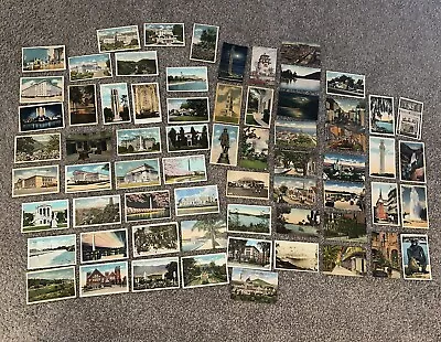 Vintage Postcards Chrome Linen Hand Color  Roadside Scenic Building Lot • £130.11