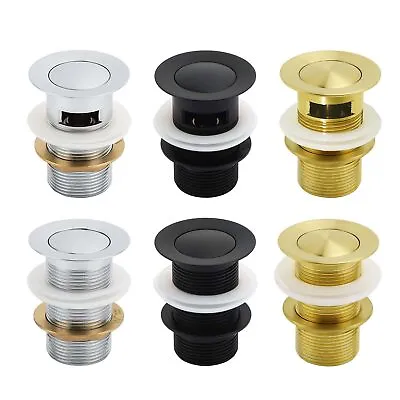 OZ Brass 32mm Basin Waste Sink Pop Up Push Plug Drain Chrome/Black/Brushed Gold • $38.04