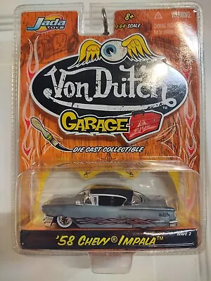 '58 Chevy Impala Flat Gray Von Dutch Garage Wave 2 Jada 1/64 • $18