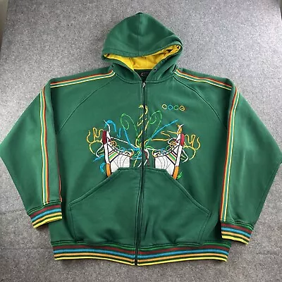 Coogi Hoodie Mens  Full Zip Pockets Hooded Embroidered  Size 4xl Green Y2K • $29.99