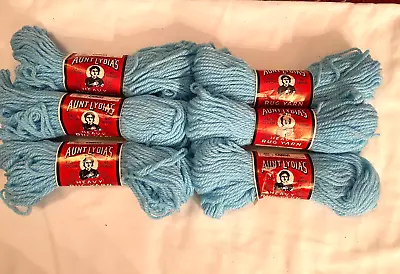 6 Skeins Of Aunt Lydias Heavy Rug Yarn #0705  Light Blue  60 Yds Each • $19.99