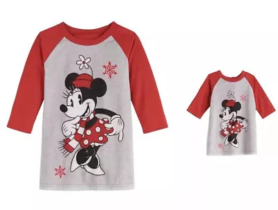 Girl’s DISNEY'S MINNIE MOUSE  Nightgown & Matching  Doll Gown Size 6 NWT • $17.49