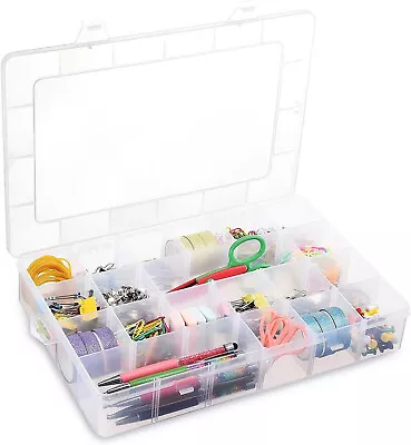 3PC Storage Box Plastic Adjustable Compartment Slot Plastic Craft Organizer • £7.99