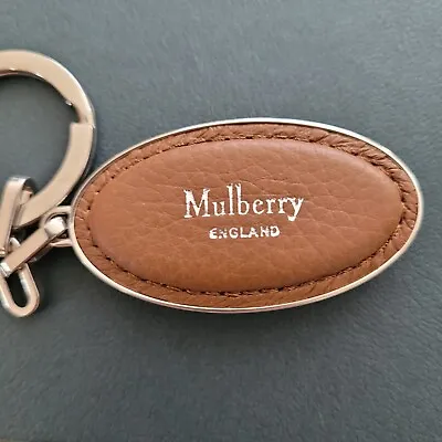 Mulberry Tan Padded Leather Patch & Stainless Steel Key Ring BNIB Rrp £145 • £59