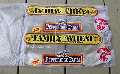 RARE Vintage 1970s PEPPERIDGE FARM Bread Bag FAMILY WHEAT Old Food Packaging 70s • $60