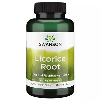 £10.78 • Buy Swanson Licorice Root 450mg 100 Capsules Liver And Respiratory System Health