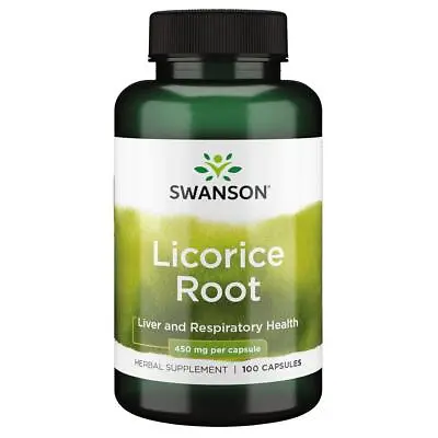 Swanson Licorice Root 450mg 100 Capsules Liver And Respiratory System Health • £10.95