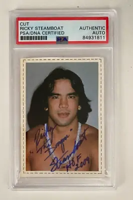 Ricky Steamboat SIGNED 1982 GONG MAGAZINE ROOKIE CARD   HOF 2009   PSA • $109.95