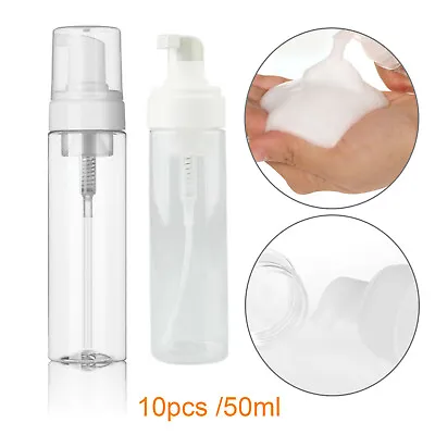 £9.99 • Buy 10Pcs 50ml Beauty Travel Shampoo Lotion Foam Clear Pressed Pump Spray Bottle UK