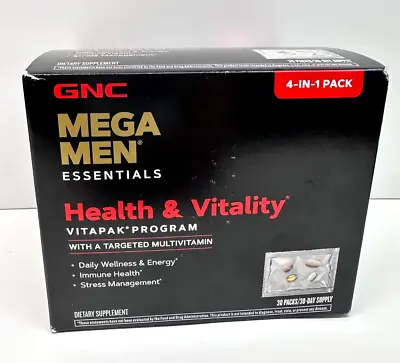GNC Mega Men Health & Vitality Vitapak 4-in-1 Supplement 30 Daily Packs 02/2024+ • $18.99