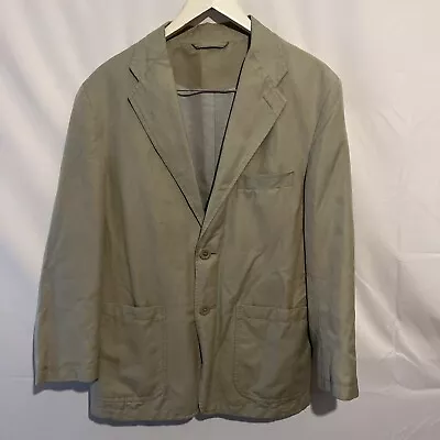 Marks And Spencer Mens Beige Linen Cotton Blazer Jacket Size 38S • £18