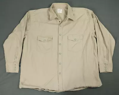Martin Brothers Heavy Long Sleeve Pearl Snap Shirt Men's 3XL • $29.95