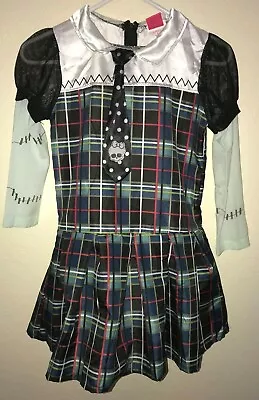 MONSTER HIGH Girls Size Large HALLOWEEN COSTUME DRESS Plaid NECK TIE Pretend Pla • $7.60