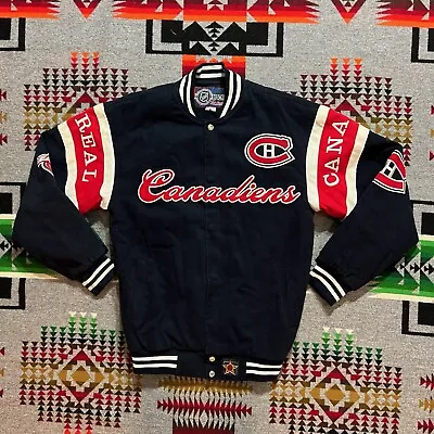 NHL Montreal Canadiens Hockey Embroidered Cotton Jacket JH Design Size Small B9 • $119.95