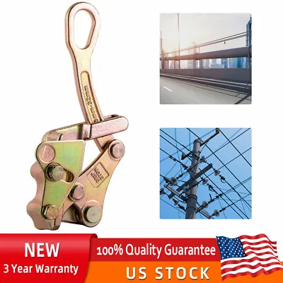 3T Wire Grip Cable Gripper Puller Steel Rope Jaw Pulling Tool 6600Lb Cable Clamp • $37.05