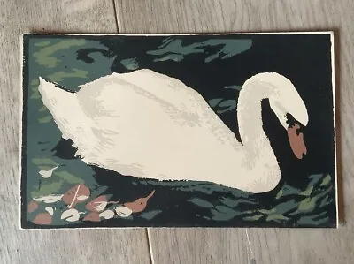 NORMAN HEPPLE RA 1908-94 Original Vintage Woodcut Of A Swan With Provenance • £25