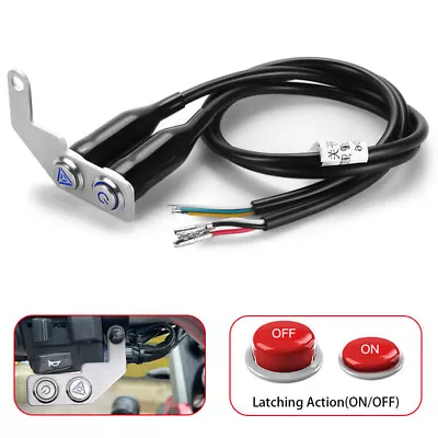 LED Motorcycle Switch ON/OFF Handlebar Mount Push Dual Button 12V Fog Headlight • $11.98