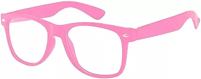 BABY PINK FRAME GLASSES CLASSIC 80s VINTAGE RETRO CLEAR LENS SUNGLASSES SHADES • £8.67