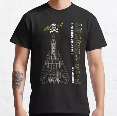 F-14 Tomcat Jolly Rogers VFA-103 Jet Airplane Profile Classic Gift Retro T-Shirt • $22.55