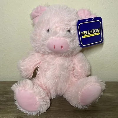 Kellytoy Original 10  Sitting Promo Pink Pig Soft Plush Stuffed Animal NWT • $12.99