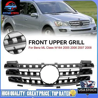 Front Grille Grill Fit Mercedes ML-Class W164 2005-2008 AMG Style Chrome/Black • $94.71