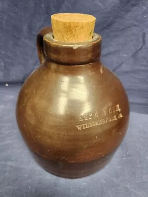 Antique Primitive Stoneware Beehive Jug Pottery Sipe & Son Williamsport PA -VR • $24.99