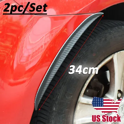 Universal Rubber Arch Extension Carbon Fiber Front & Rear Mud Flaps Splash Guard • $10.99